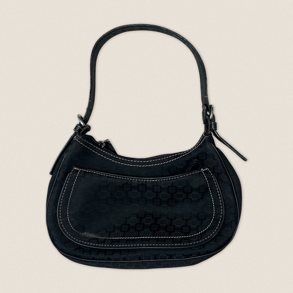 Y2K Nine West Black Silver Small‎ Shoulder Bag Baguette Purse